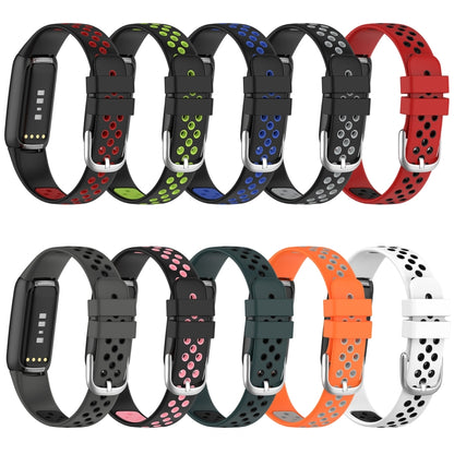 For Fitbit Luxe Two-color Silicone Watch Band(Black Pink) - Watch Bands by buy2fix | Online Shopping UK | buy2fix