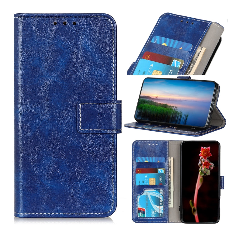 For Xiaomi Redmi 10 / Redmi Note 11 4G Retro Crazy Horse Texture Horizontal Flip Leather Case with Holder & Card Slots & Photo Frame & Wallet(Blue) - Xiaomi Cases by buy2fix | Online Shopping UK | buy2fix