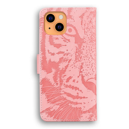 For iPhone 13 mini Tiger Embossing Pattern Horizontal Flip Leather Case with Holder & Card Slots & Wallet (Pink) - iPhone 13 mini Cases by buy2fix | Online Shopping UK | buy2fix