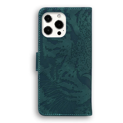 For iPhone 13 Pro Tiger Embossing Pattern Horizontal Flip Leather Case with Holder & Card Slots & Wallet (Green) - iPhone 13 Pro Cases by buy2fix | Online Shopping UK | buy2fix