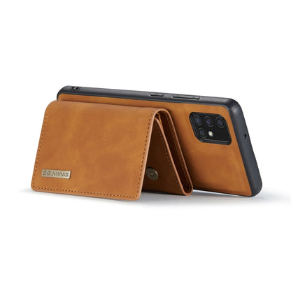 For Samsung Galaxy A71 DG.MING M1 Series 3-Fold Multi Card Wallet  Back Cover Shockproof Case with Holder Function(Brown) - Galaxy Phone Cases by DG.MING | Online Shopping UK | buy2fix