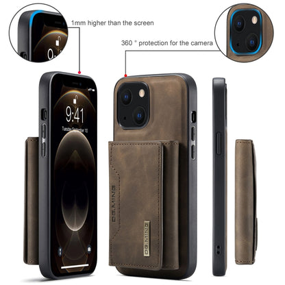 For iPhone 13 DG.MING M2 Series 3-Fold Card Bag Shockproof Case with Wallet & Holder Function(Coffee) - iPhone 13 Cases by DG.MING | Online Shopping UK | buy2fix