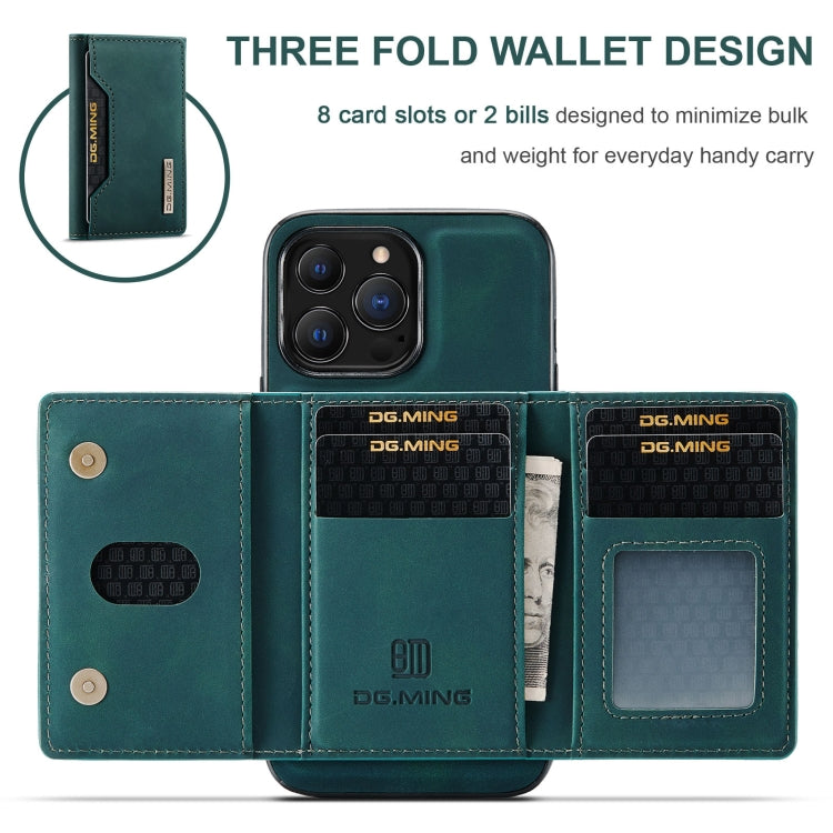 For iPhone 13 Pro Max DG.MING M2 Series 3-Fold Card Bag Shockproof Case with Wallet & Holder Function (Green) - iPhone 13 Pro Max Cases by DG.MING | Online Shopping UK | buy2fix