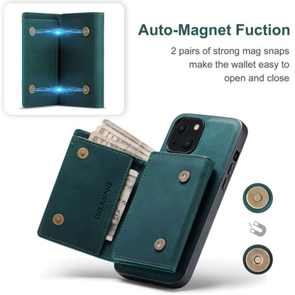 For iPhone 13 DG.MING M1 Series 3-Fold Multi Card Wallet Shockproof Case with Holder Function (Green) - iPhone 13 Cases by DG.MING | Online Shopping UK | buy2fix