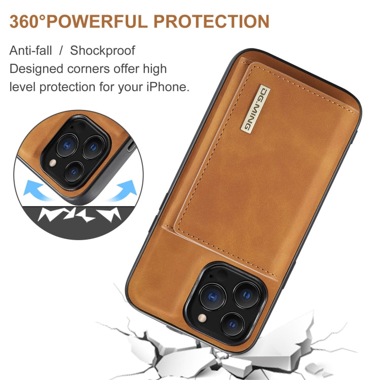 For iPhone 13 Pro DG.MING M1 Series 3-Fold Multi Card Wallet Shockproof Case with Holder Function (Brown) - iPhone 13 Pro Cases by DG.MING | Online Shopping UK | buy2fix