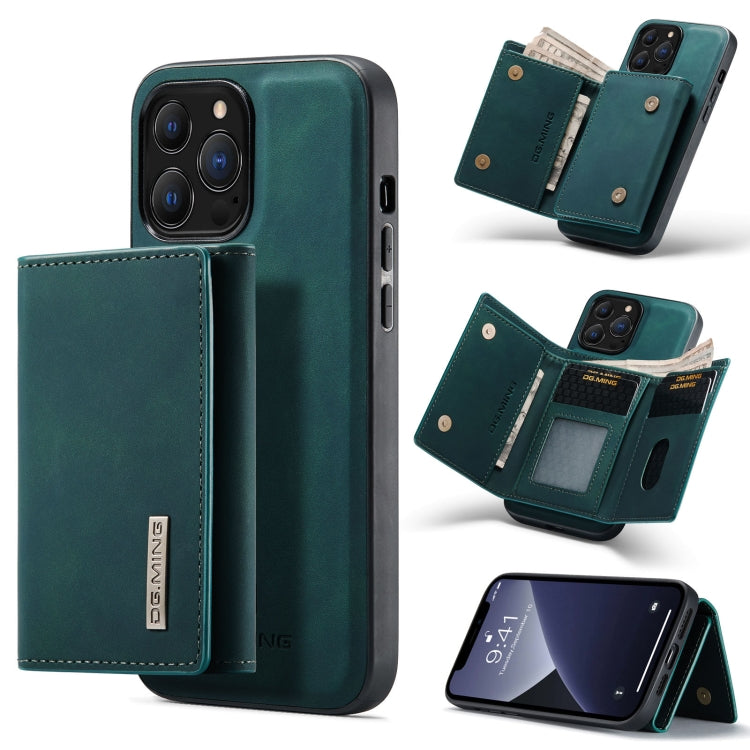 For iPhone 13 Pro DG.MING M1 Series 3-Fold Multi Card Wallet Shockproof Case with Holder Function (Green) - iPhone 13 Pro Cases by DG.MING | Online Shopping UK | buy2fix