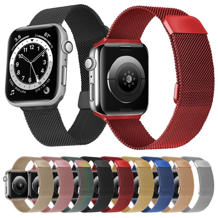 Adjustable Dual Section Milan Watch Band For Apple Watch Ultra 49mm&Watch Ultra 2 49mm / Series 9&8&7 45mm / SE 3&SE 2&6&SE&5&4 44mm / 3&2&1 42mm(Wine Red) - Watch Bands by buy2fix | Online Shopping UK | buy2fix