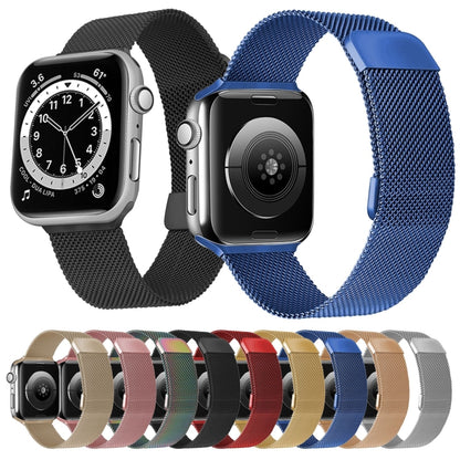 Adjustable Dual Section Milan Watch Band For Apple Watch Series 9&8&7 41mm / SE 3&SE 2&6&SE&5&4 40mm / 3&2&1 38mm(Wine Red) - Watch Bands by buy2fix | Online Shopping UK | buy2fix