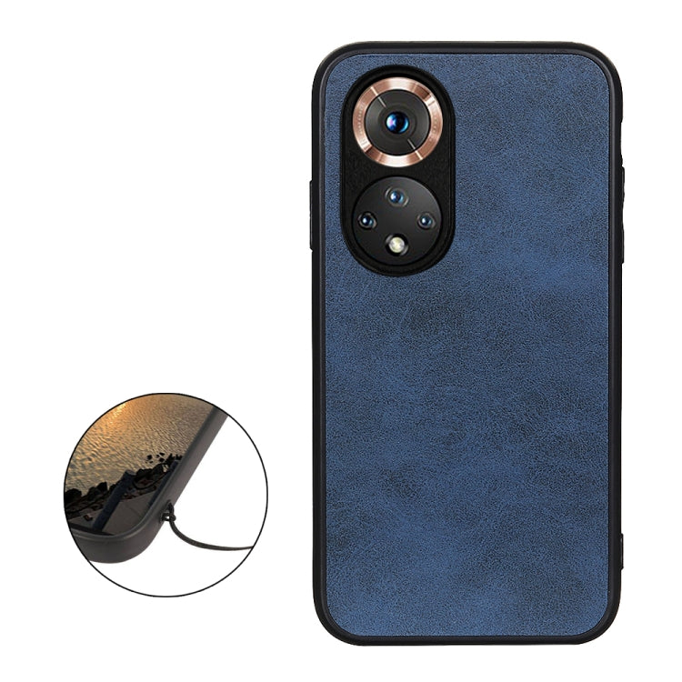 For Honor 50 Accurate Hole Two-color Calf Texture Shockproof Case(Blue) - Honor Cases by buy2fix | Online Shopping UK | buy2fix