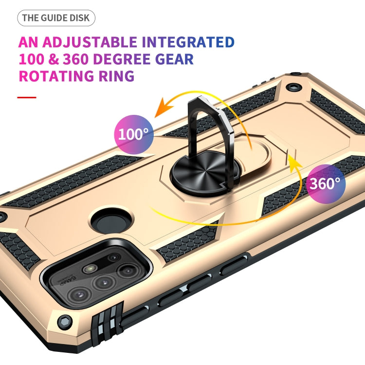 For Motorola Moto G30 / G10 Shockproof TPU + PC Protective Case with 360 Degree Rotating Holder(Gold) - Motorola Cases by buy2fix | Online Shopping UK | buy2fix