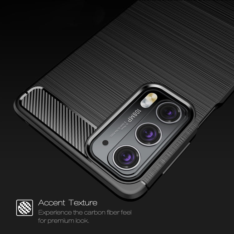 For Motorola Moto Edge 20 Brushed Texture Carbon Fiber TPU Case(Black) - Motorola Cases by buy2fix | Online Shopping UK | buy2fix