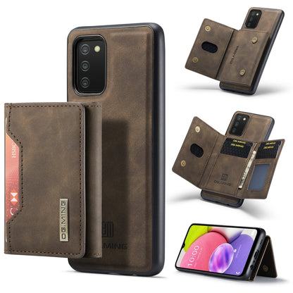 DG.MING M2 Series 3-Fold Multi Card Bag Back Cover Shockproof Case with Wallet & Holder Function For Samsung Galaxy A03s EU Version(Coffee) - Galaxy Phone Cases by DG.MING | Online Shopping UK | buy2fix