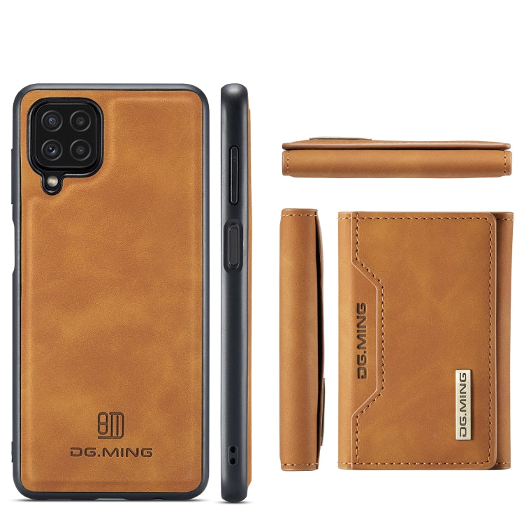 DG.MING M2 Series 3-Fold Multi Card Bag Back Cover Shockproof Case with Wallet & Holder Function For Samsung Galaxy A22 4G(Brown) - Galaxy Phone Cases by DG.MING | Online Shopping UK | buy2fix