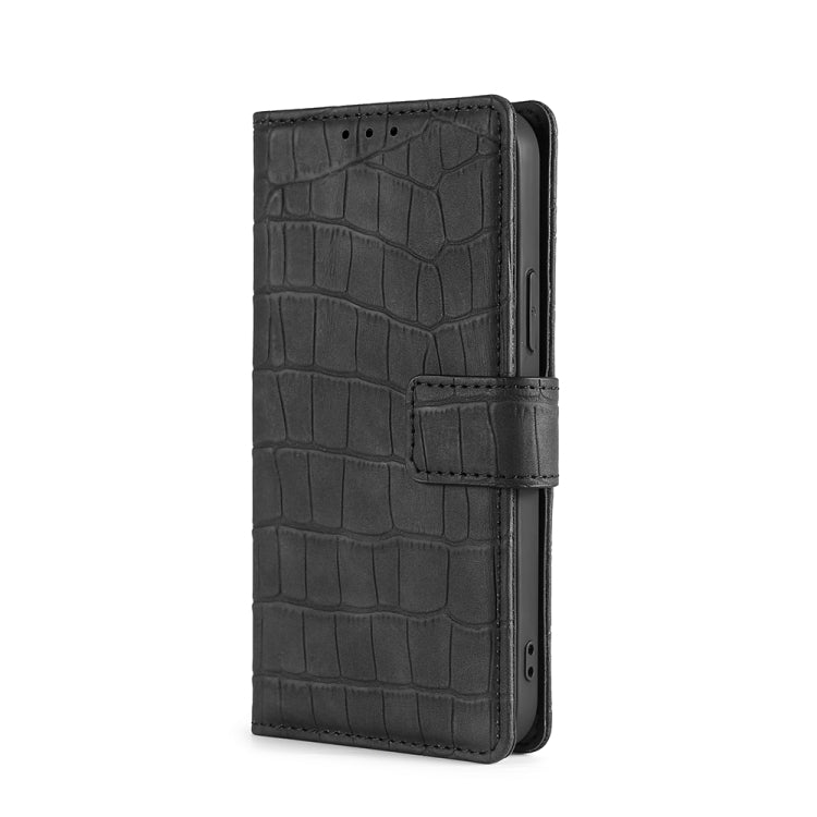 For iPhone 13 Pro Skin Feel Crocodile Texture Magnetic Clasp Horizontal Flip PU Leather Case with Holder & Card Slots & Wallet (Black) - iPhone 13 Pro Cases by buy2fix | Online Shopping UK | buy2fix