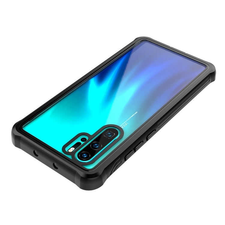 For Huawei P30 Pro Waterproof Dustproof Shockproof Transparent Acrylic Protective Case(Black) - Huawei Cases by buy2fix | Online Shopping UK | buy2fix