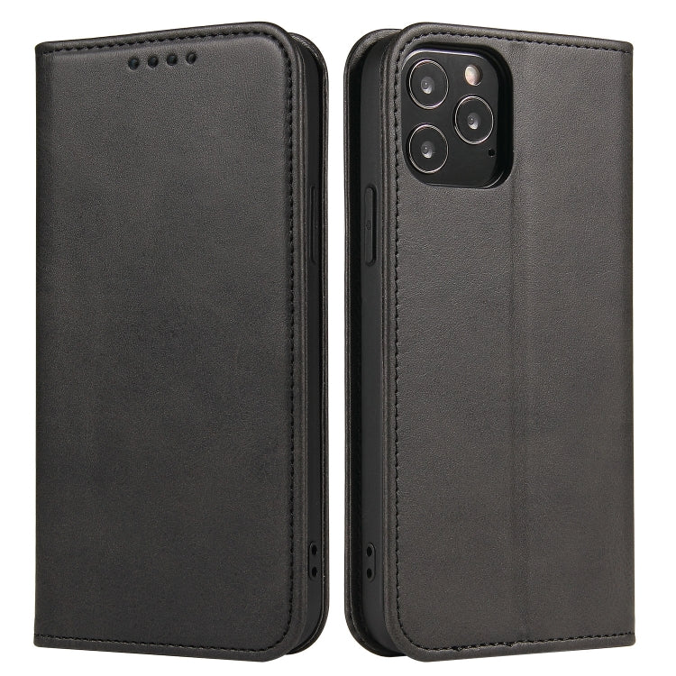 For iPhone 13 Pro Max Calf Texture Magnetic Horizontal Flip Leather Case with Holder & Card Slots & Wallet (Black) - iPhone 13 Pro Max Cases by buy2fix | Online Shopping UK | buy2fix