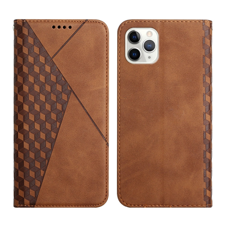 For iPhone 11 Pro Max Diamond Pattern Splicing Skin Feel Magnetic Horizontal Flip Leather Case with Card Slots & Holder & Wallet (Brown) - iPhone 11 Pro Max Cases by buy2fix | Online Shopping UK | buy2fix