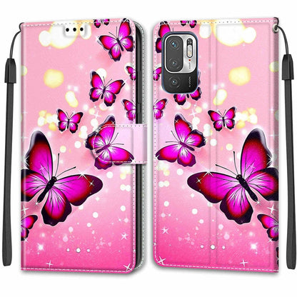 Voltage Coloured Drawing Magnetic Clasp Horizontal Flip PU Leather Case with Holder & Card Slots For Xiaomi Redmi Note 10 5G(C03 Gradient Pink Flying Butterflies) - Xiaomi Cases by buy2fix | Online Shopping UK | buy2fix