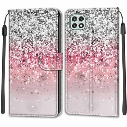 Voltage Coloured Drawing Magnetic Clasp Horizontal Flip PU Leather Case with Holder & Card Slots For Samsung Galaxy A22 5G(C13 Silver Pink Glitter) - Galaxy Phone Cases by buy2fix | Online Shopping UK | buy2fix