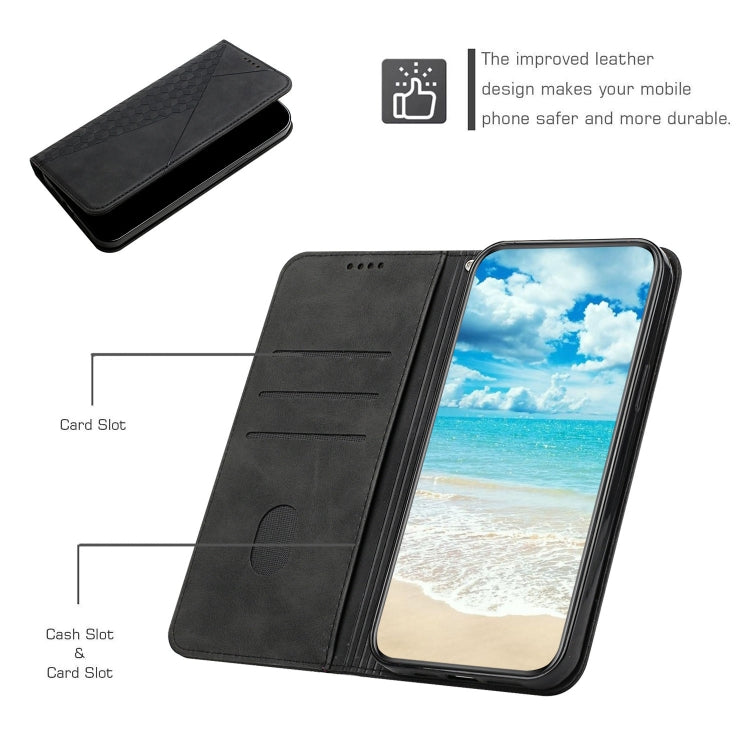 For Xiaomi Poco M3 / Redmi 9T Diamond Pattern Splicing Skin Feel Magnetic Horizontal Flip Leather Case with Card Slots & Holder & Wallet(Black) - Xiaomi Cases by buy2fix | Online Shopping UK | buy2fix