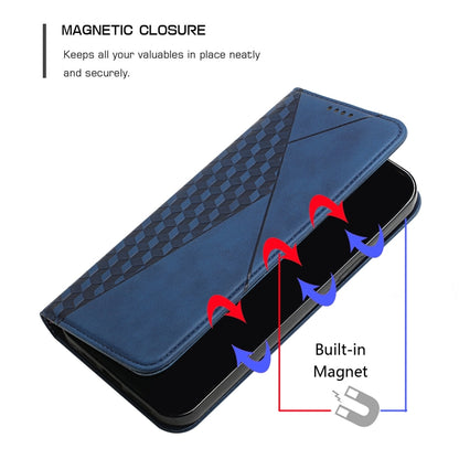 For Motorola Moto G30 / G10 Diamond Pattern Splicing Skin Feel Magnetic Horizontal Flip Leather Case with Card Slots & Holder & Wallet(Blue) - Motorola Cases by buy2fix | Online Shopping UK | buy2fix