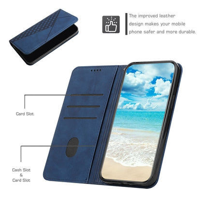 For Motorola Moto G30 / G10 Diamond Pattern Splicing Skin Feel Magnetic Horizontal Flip Leather Case with Card Slots & Holder & Wallet(Blue) - Motorola Cases by buy2fix | Online Shopping UK | buy2fix