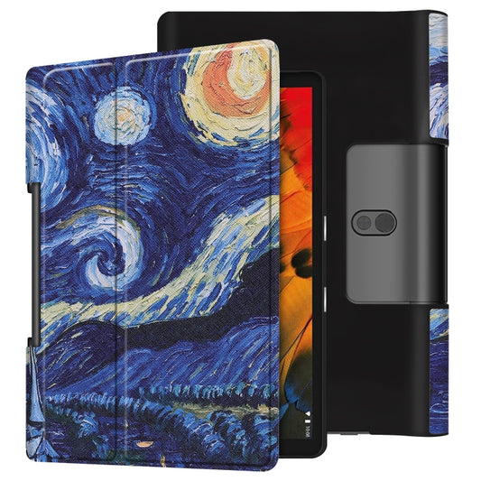 For Lenovo Yoga Smart Tab Color Drawing Pattern Horizontal Flip Leather Case with Two-folding Holder(Starry Sky) - Lenovo by buy2fix | Online Shopping UK | buy2fix