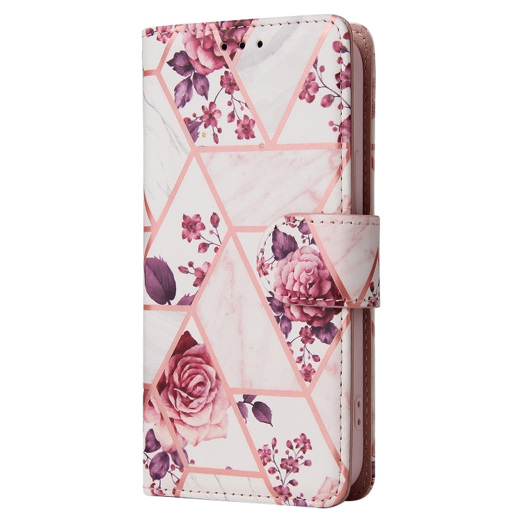 For iPhone 13 Marble Bronzing Stitching Horizontal Flip PU Leather Case with Holder & Card Slots & Wallet & Photo Frame(Rose Gold) - iPhone 13 Cases by buy2fix | Online Shopping UK | buy2fix