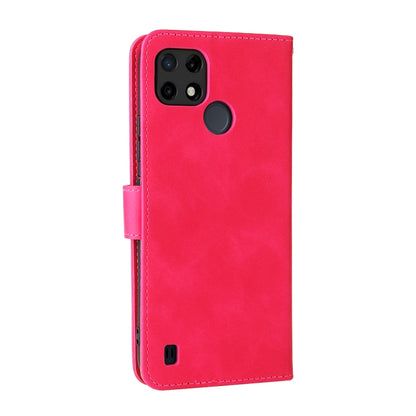 For OPPO Realme C21Y Solid Color Skin Feel Magnetic Buckle Horizontal Flip Calf Texture PU Leather Case with Holder & Card Slots & Wallet(Rose Red) - Realme Cases by buy2fix | Online Shopping UK | buy2fix