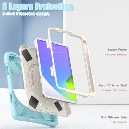 For iPad mini 6 Silicone + PC Protective Tablet Case with Holder & Shoulder Strap(Ice Crystal Blue) - iPad mini 6 Cases by buy2fix | Online Shopping UK | buy2fix