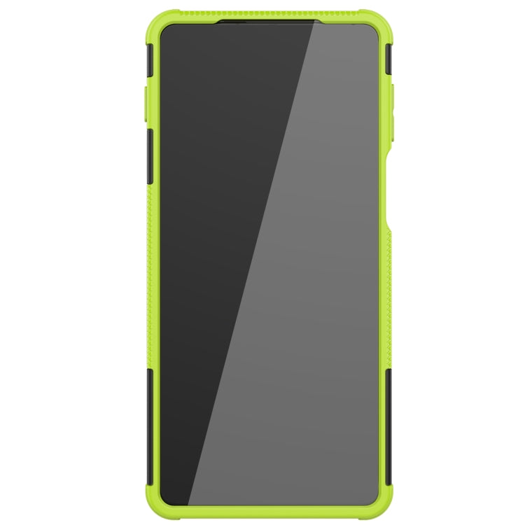 For Motorola Edge 20 Pro Tire Texture Shockproof TPU+PC Protective Case with Holder(Green) - Motorola Cases by buy2fix | Online Shopping UK | buy2fix