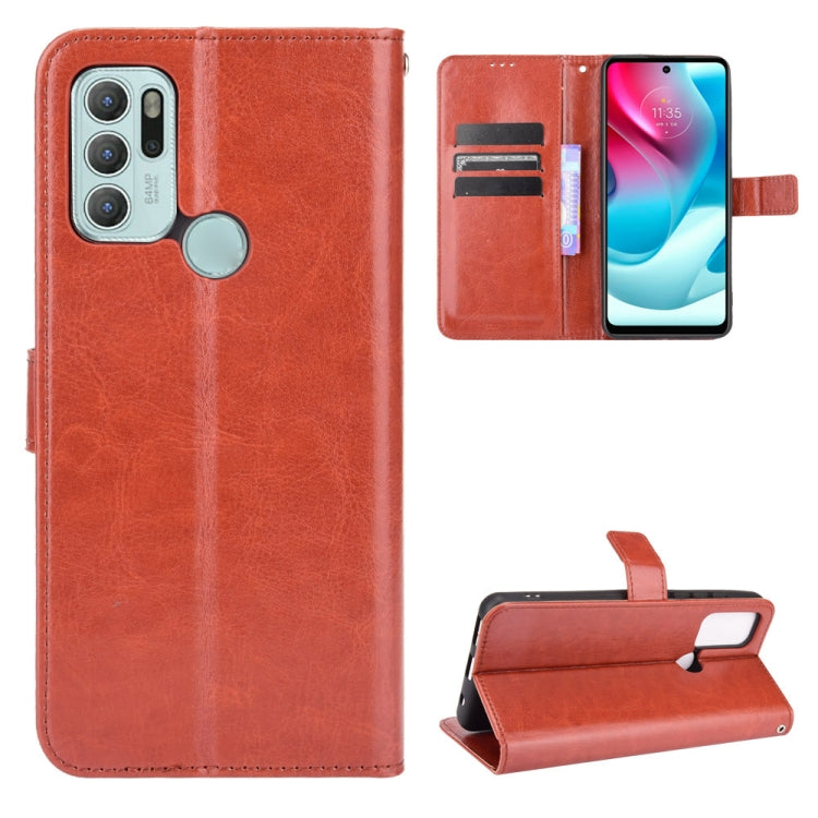 For Motorola Moto G60S Crazy Horse Texture Horizontal Flip Leather Case with Holder & Card Slots & Lanyard(Brown) - Motorola Cases by buy2fix | Online Shopping UK | buy2fix