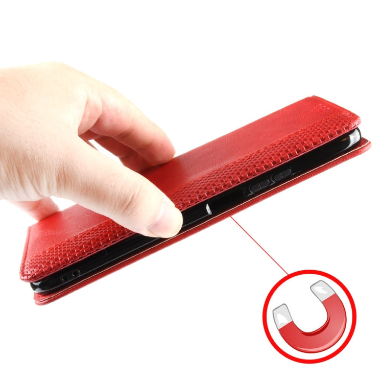 For Motorola Edge 20 Magnetic Buckle Retro Pattern Horizontal Flip Leather Case with Holder & Card Slot & Wallet(Red) - Motorola Cases by buy2fix | Online Shopping UK | buy2fix