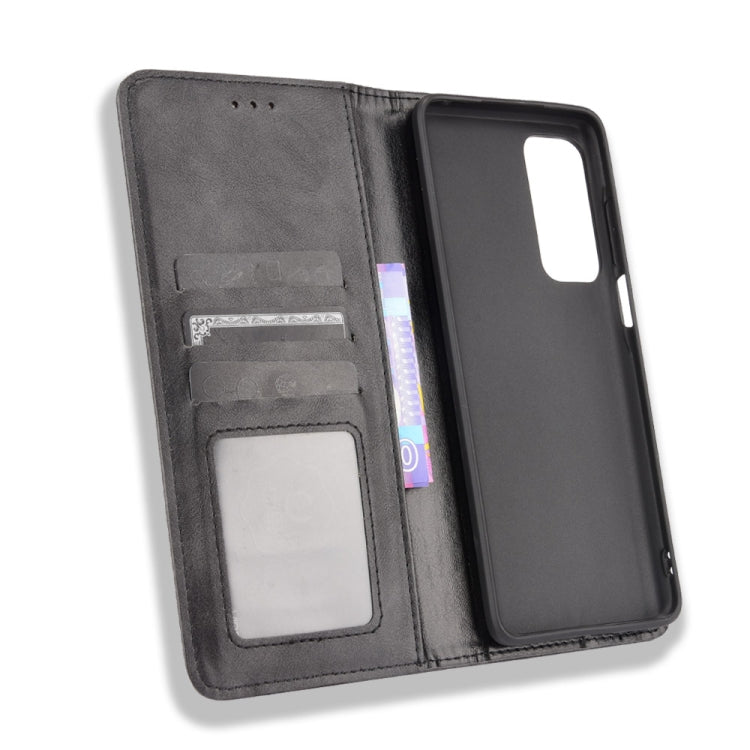 For Motorola Edge 2021 Magnetic Buckle Retro Pattern Horizontal Flip Leather Case with Holder & Card Slot & Wallet(Black) - Motorola Cases by buy2fix | Online Shopping UK | buy2fix