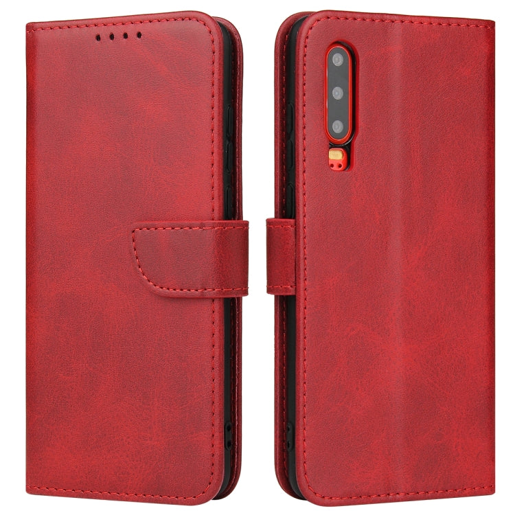 For Huawei P30 Calf Texture Buckle Horizontal Flip Leather Case with Holder & Card Slots & Wallet(Red) - Huawei Cases by buy2fix | Online Shopping UK | buy2fix