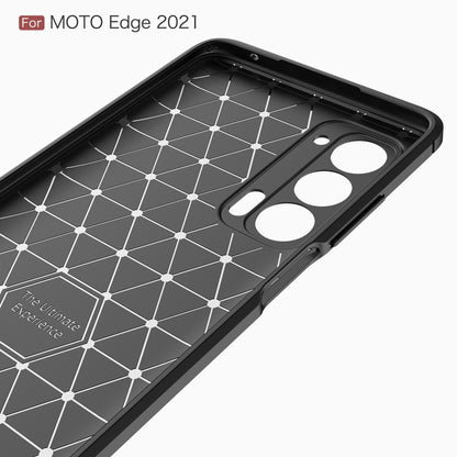 For Motorola Moto Edge 2021 Brushed Texture Carbon Fiber TPU Case(Black) - Motorola Cases by buy2fix | Online Shopping UK | buy2fix