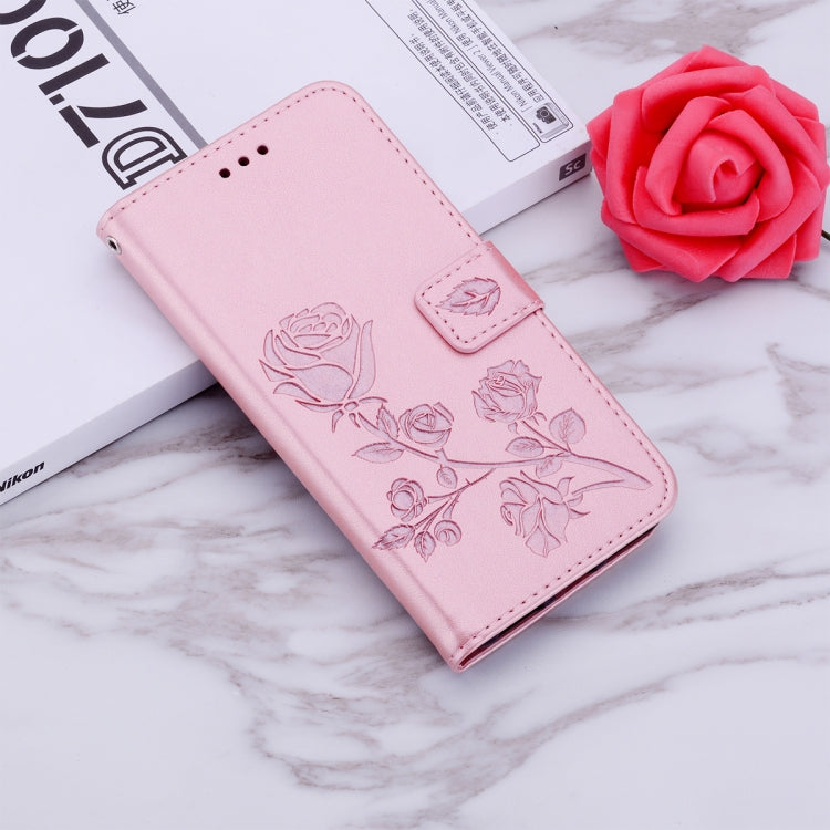 For iPhone 13 Rose Embossed Horizontal Flip PU Leather Case with Holder & Card Slots & Wallet(Rose Gold) - iPhone 13 Cases by buy2fix | Online Shopping UK | buy2fix