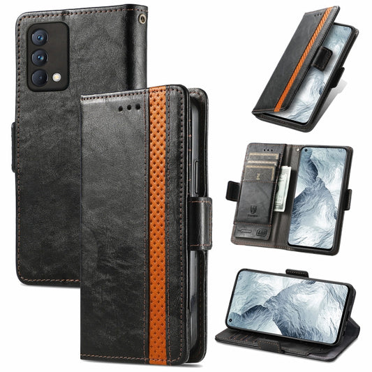 For OPPO Realme GT Master CaseNeo Business Splicing Dual Magnetic Buckle Horizontal Flip PU Leather Case with Holder & Card Slots & Wallet(Black) - Realme Cases by buy2fix | Online Shopping UK | buy2fix