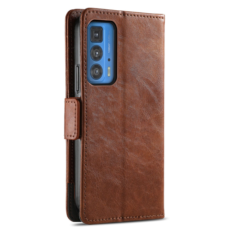 For Motorola Edge 20 Pro CaseNeo Business Splicing Dual Magnetic Buckle Horizontal Flip PU Leather Case with Holder & Card Slots & Wallet(Brown) - Motorola Cases by buy2fix | Online Shopping UK | buy2fix