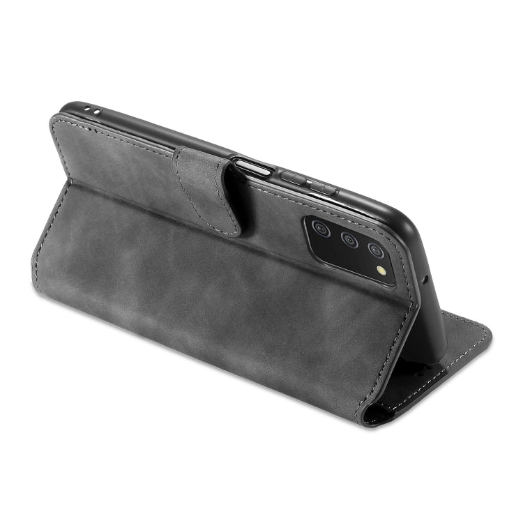 For Samsung Galaxy A03s 166mm DG.MING Retro Oil Side Horizontal Flip Leather Case with Holder & Card Slots & Wallet(Grey) - Galaxy Phone Cases by DG.MING | Online Shopping UK | buy2fix