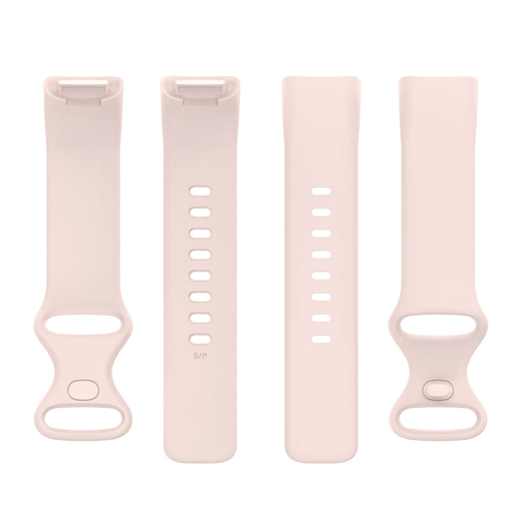 For Fitbit Charge 5 Silicone Watch Band, Size:S(Sand Pink) - Watch Bands by buy2fix | Online Shopping UK | buy2fix