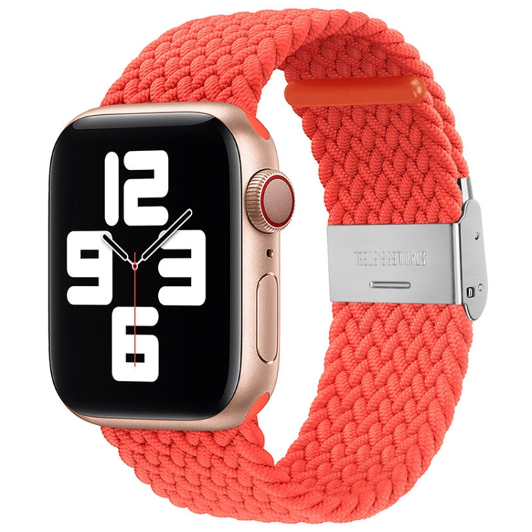 Nylon Braid One Buckle Watch Band For Apple Watch Series 9&8&7 41mm / SE 3&SE 2&6&SE&5&4 40mm / 3&2&1 38mm(Bright Orange) - Watch Bands by buy2fix | Online Shopping UK | buy2fix