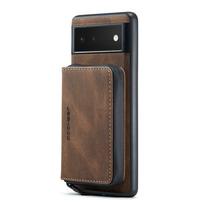 For Google Pixel 6 Pro JEEHOOD Magnetic Zipper Horizontal Flip Phone Leather Case(Brown) - Google Cases by JEEHOOD | Online Shopping UK | buy2fix