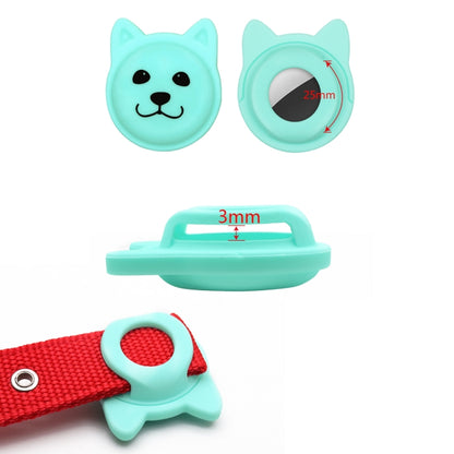 Serious Face Cute Cartoon Pet Collar Anti-lost Tracker Silicone Case For AirTag(White) - Pet Series by Mutural | Online Shopping UK | buy2fix