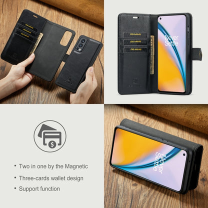 For OnePlus Nord N200 5G DG.MING Crazy Horse Texture Flip Detachable Magnetic Leather Case with Holder & Card Slots & Wallet(Black) - OnePlus Cases by DG.MING | Online Shopping UK | buy2fix