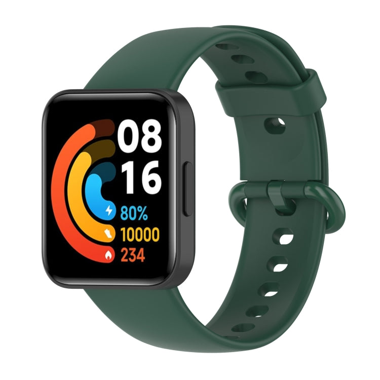 For Xiaomi Redmi Watch 2 Solid Color Silicone Strap Watch Band(Pine Needle Green) - Watch Bands by buy2fix | Online Shopping UK | buy2fix