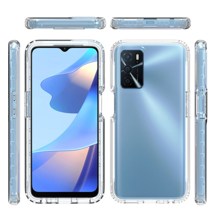 For OPPO A16 Shockproof High Transparency Two-color Gradual Change PC+TPU Candy Colors Phone Protective Case(White) - OPPO Cases by buy2fix | Online Shopping UK | buy2fix