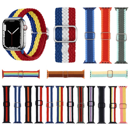 Adjustable Striped Woven Nylon Strap Watch Band For Apple Watch Ultra 49mm&Watch Ultra 2 49mm / Series 9&8&7 45mm / SE 3&SE 2&6&SE&5&4 44mm / 3&2&1 42mm(Colorful) - Watch Bands by buy2fix | Online Shopping UK | buy2fix