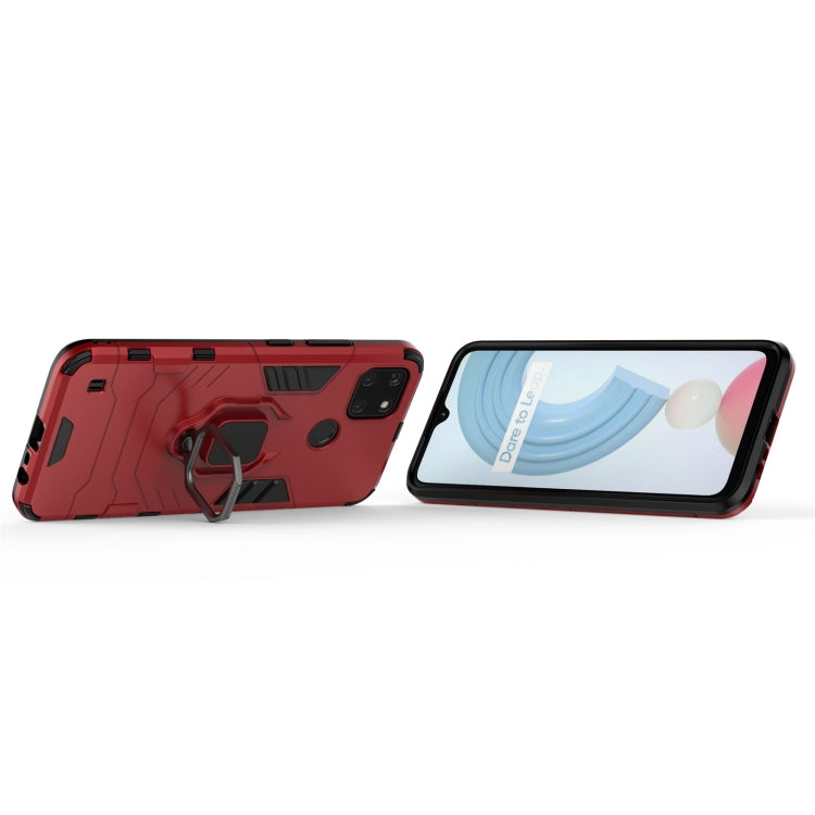 For OPPO Realme C21Y Shockproof PC + TPU Protective Case with Magnetic Ring Holder(Red) - Realme Cases by buy2fix | Online Shopping UK | buy2fix