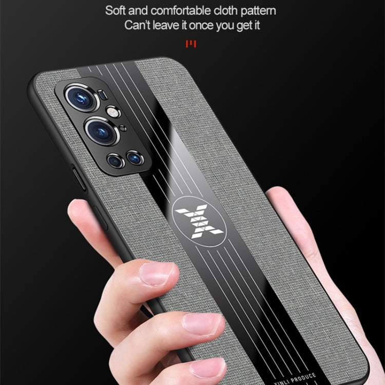 For OnePlus 9 Pro XINLI Stitching Cloth Texture Shockproof TPU Phone Case(Grey) - OnePlus Cases by XINLI | Online Shopping UK | buy2fix